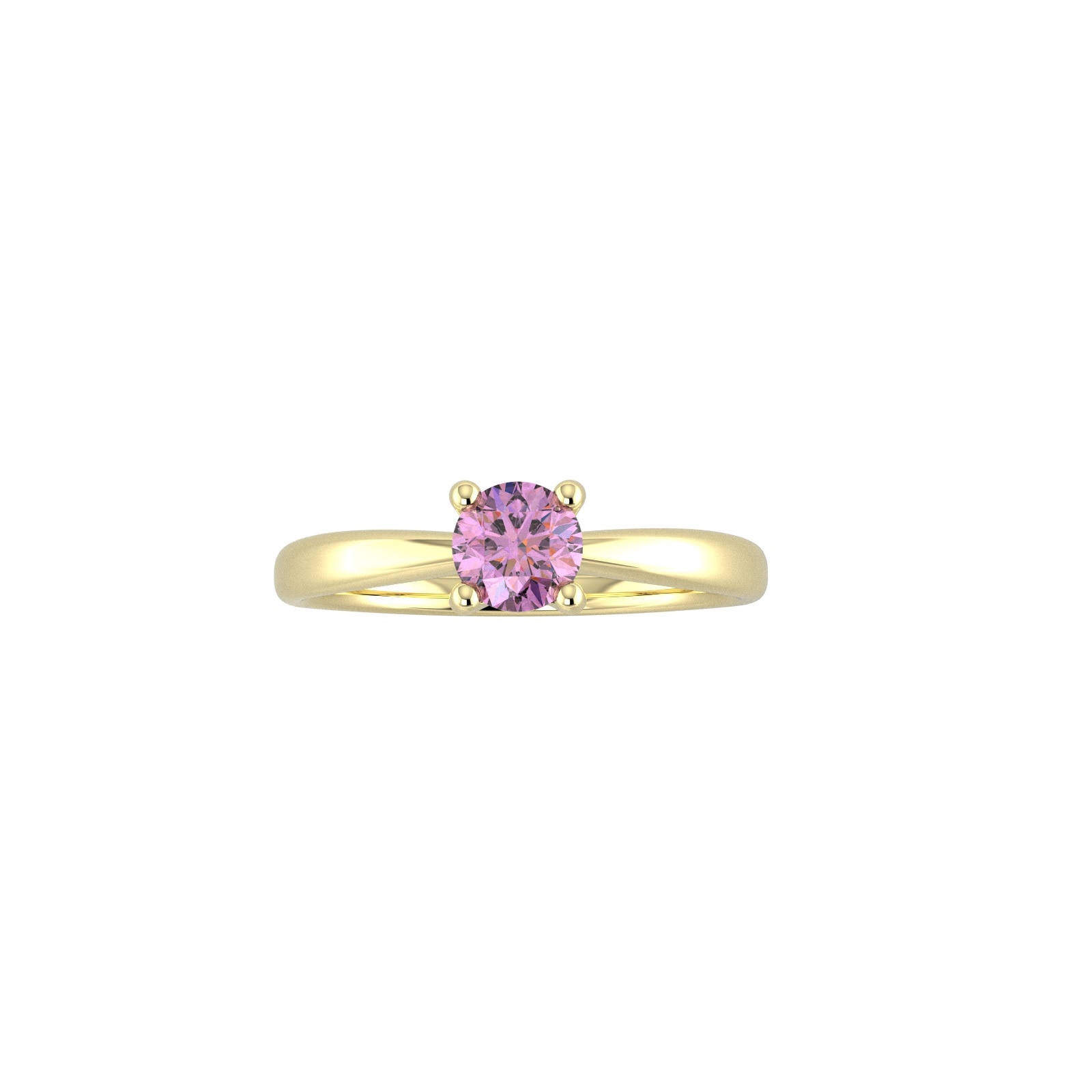 9ct Yellow Gold 4 Claw Amethyst Ring
