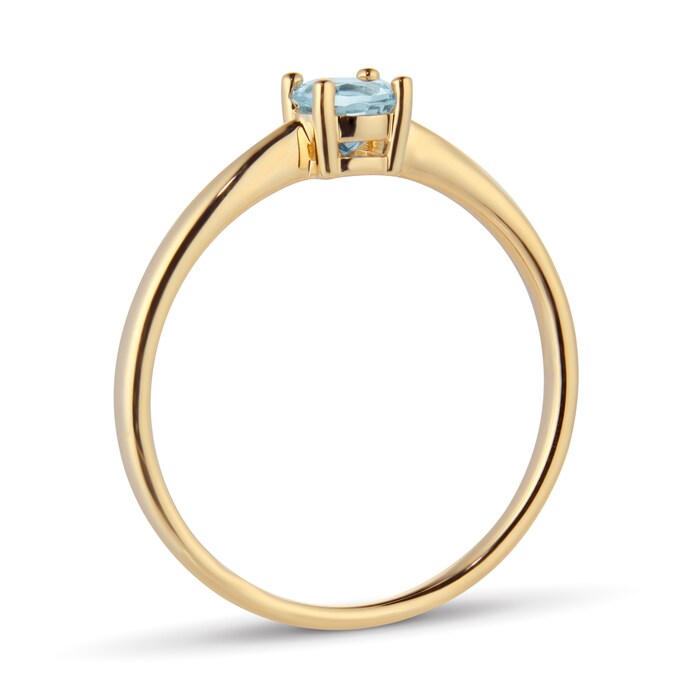 By Request 9ct Yellow Gold 4 Claw Aquamarine Ring