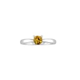 By Request 9ct White Gold 4 Claw Citrine Ring - Ring Size A