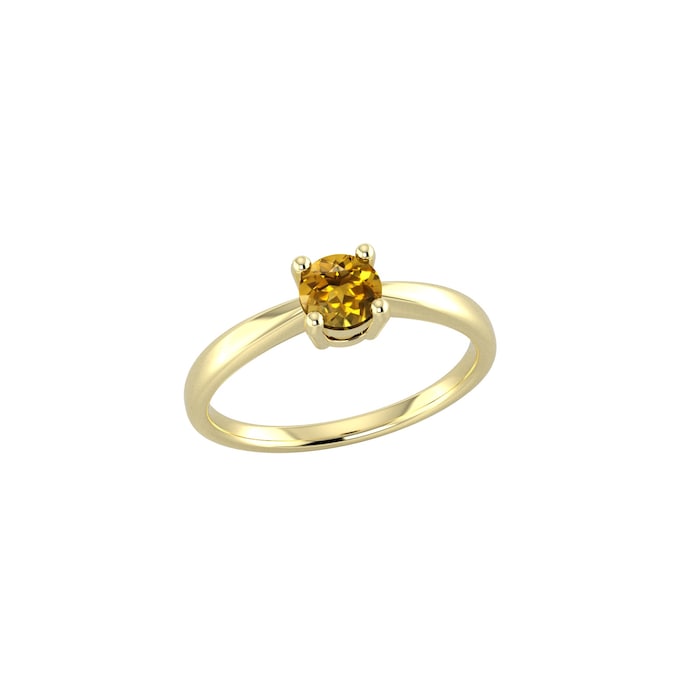 By Request 9ct Yellow Gold 4 Claw Citrine Ring - Ring Size H