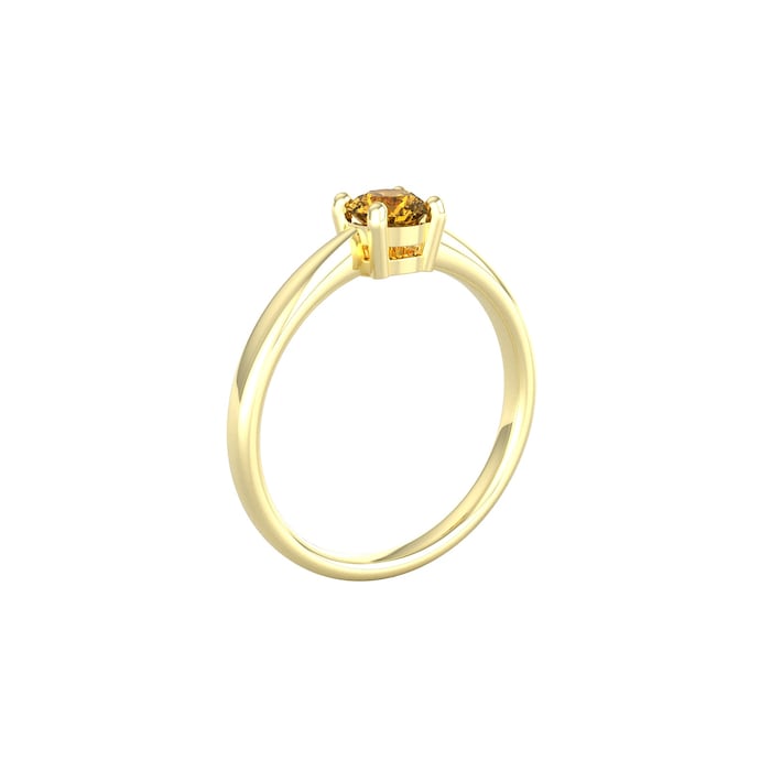 By Request 9ct Yellow Gold 4 Claw Citrine Ring - Ring Size H