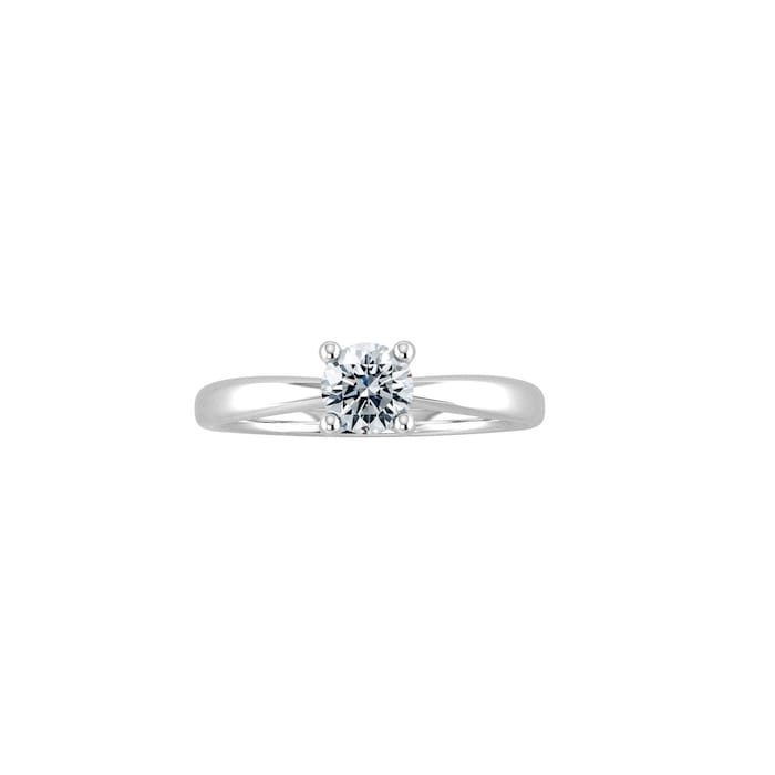 By Request 9ct White Gold 4 Claw Round Brilliant Cut Diamond Ring