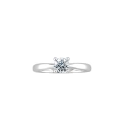 37894173 - 9ct White Gold 4 Claw Round Brilliant Cut Diamond Ring