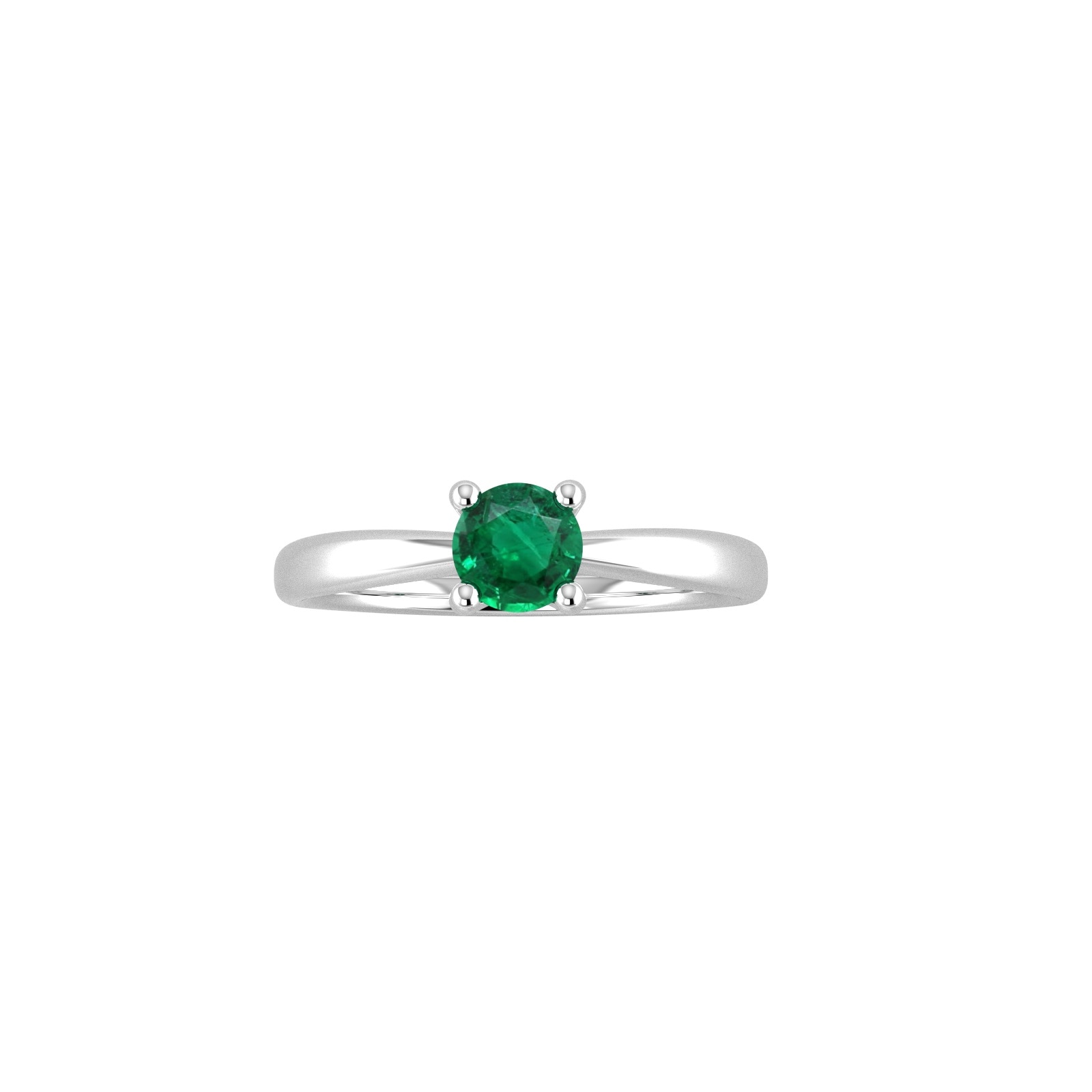 By Request 9ct White Gold 4 Claw Emerald Ring