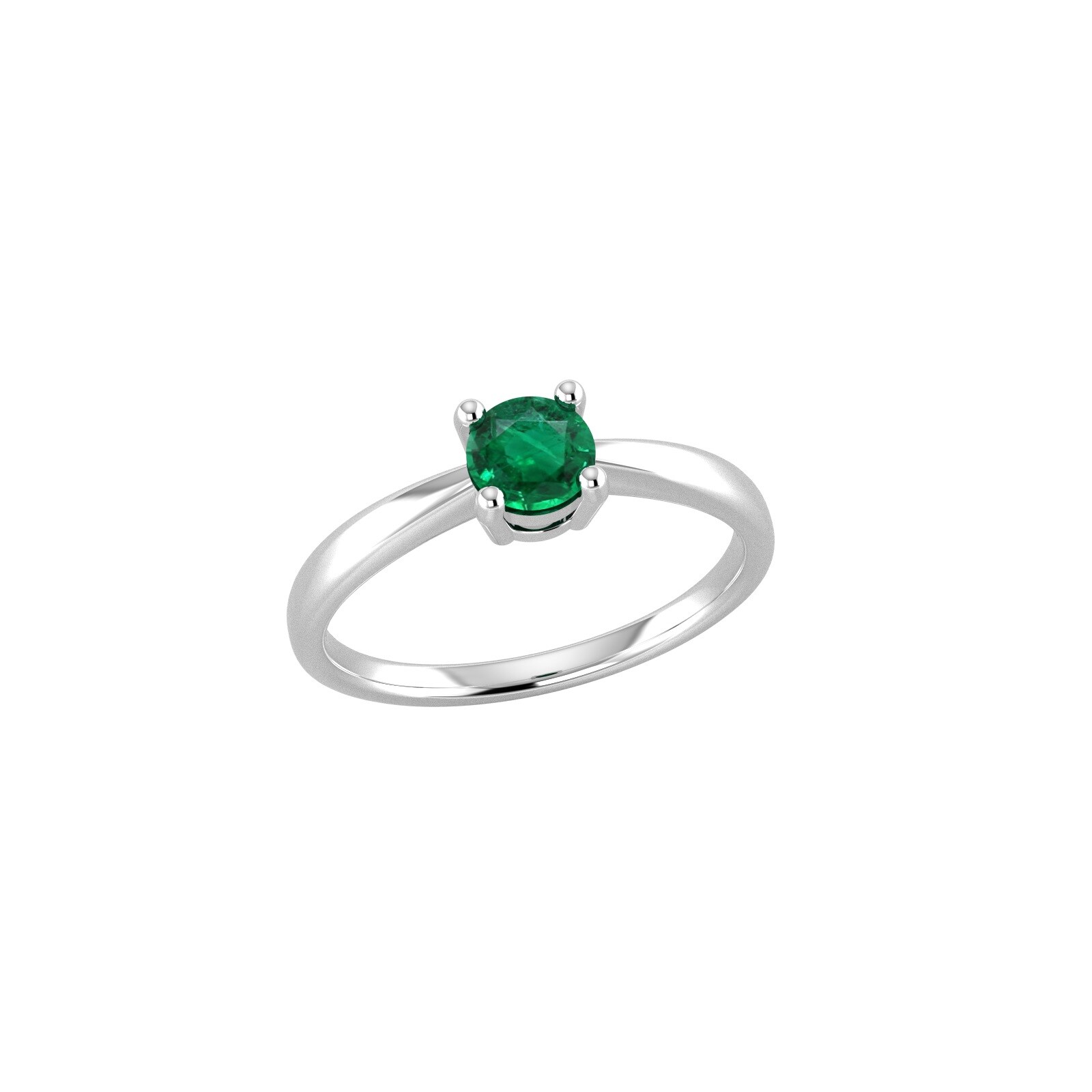 By Request 9ct White Gold 4 Claw Emerald Ring