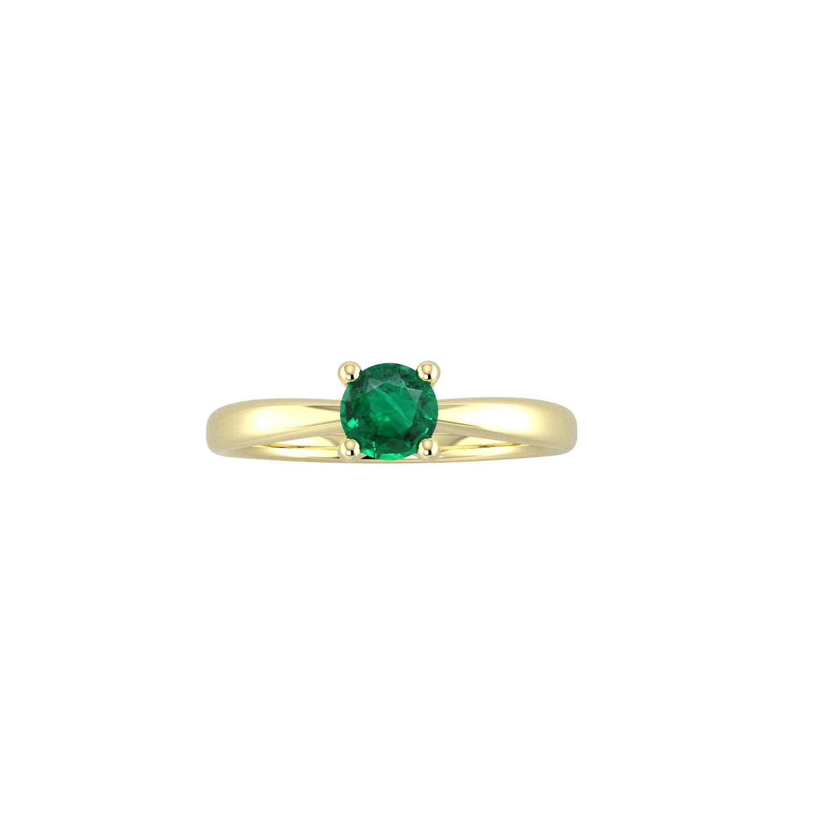 9ct Yellow Gold 4 Claw Emerald Ring