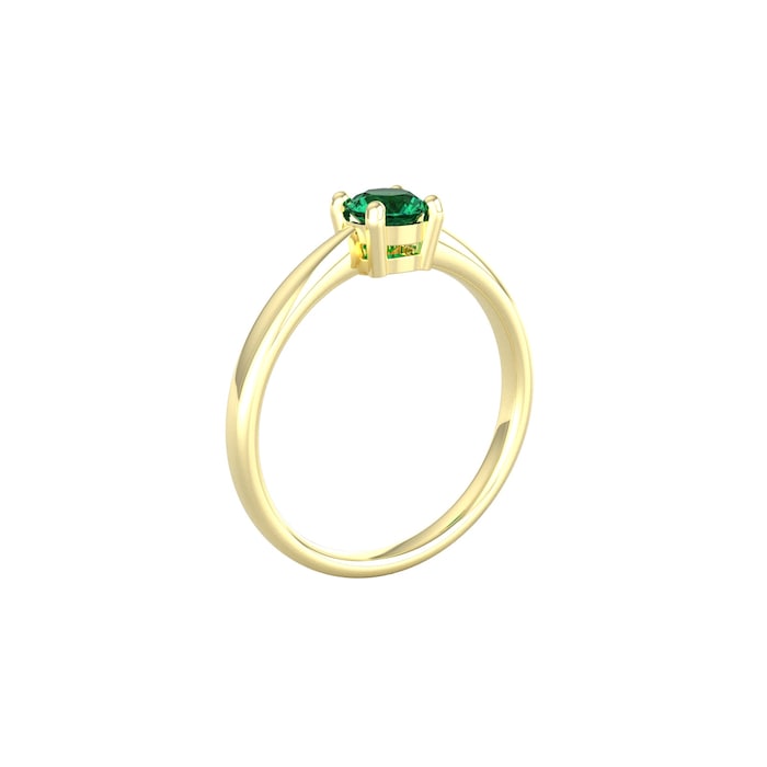 By Request 9ct Yellow Gold 4 Claw Emerald Ring