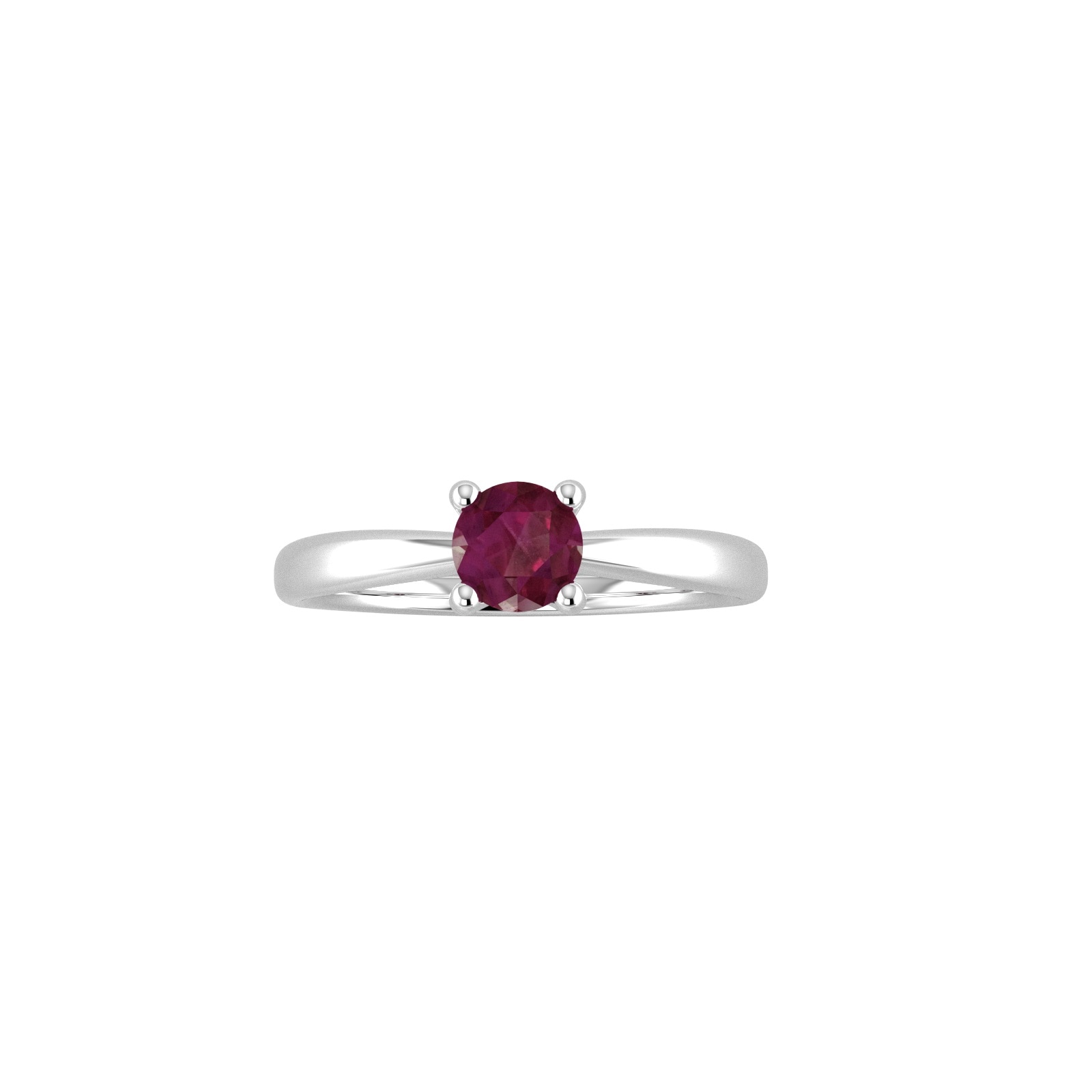 By Request 9ct White Gold 4 Claw Garnet Ring