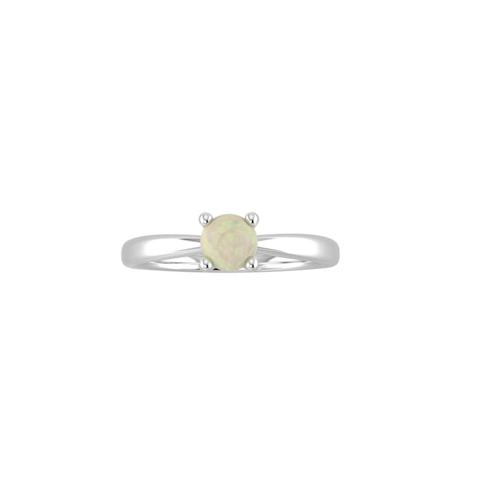 By Request 9ct White Gold 4 Claw Opal Ring