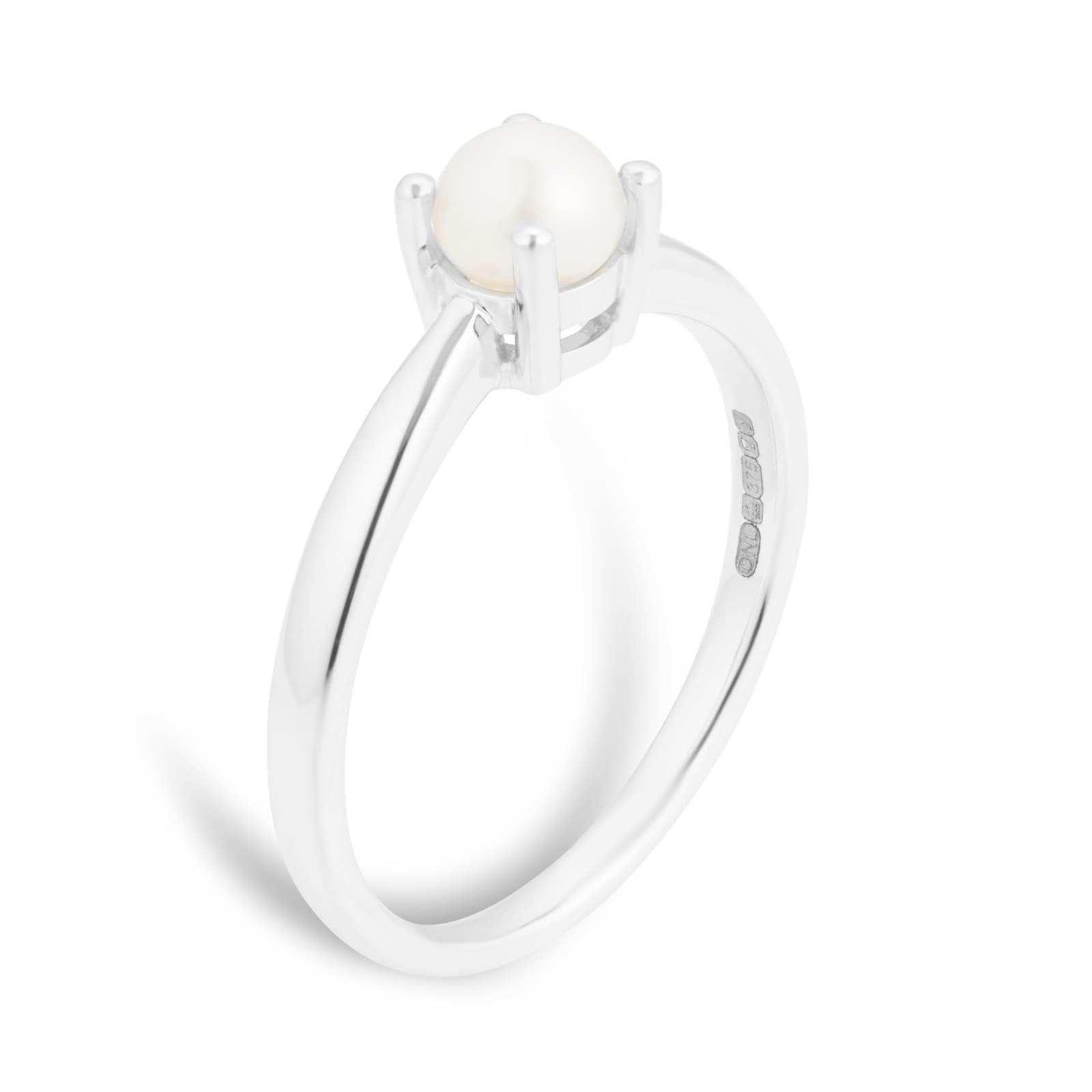By Request 9ct White Gold 4 Claw Fresh Water Pearl Ring - Ring Size O By Request 9ct White Gold 4 Claw Fresh Water Pearl Ring - Ring Size O