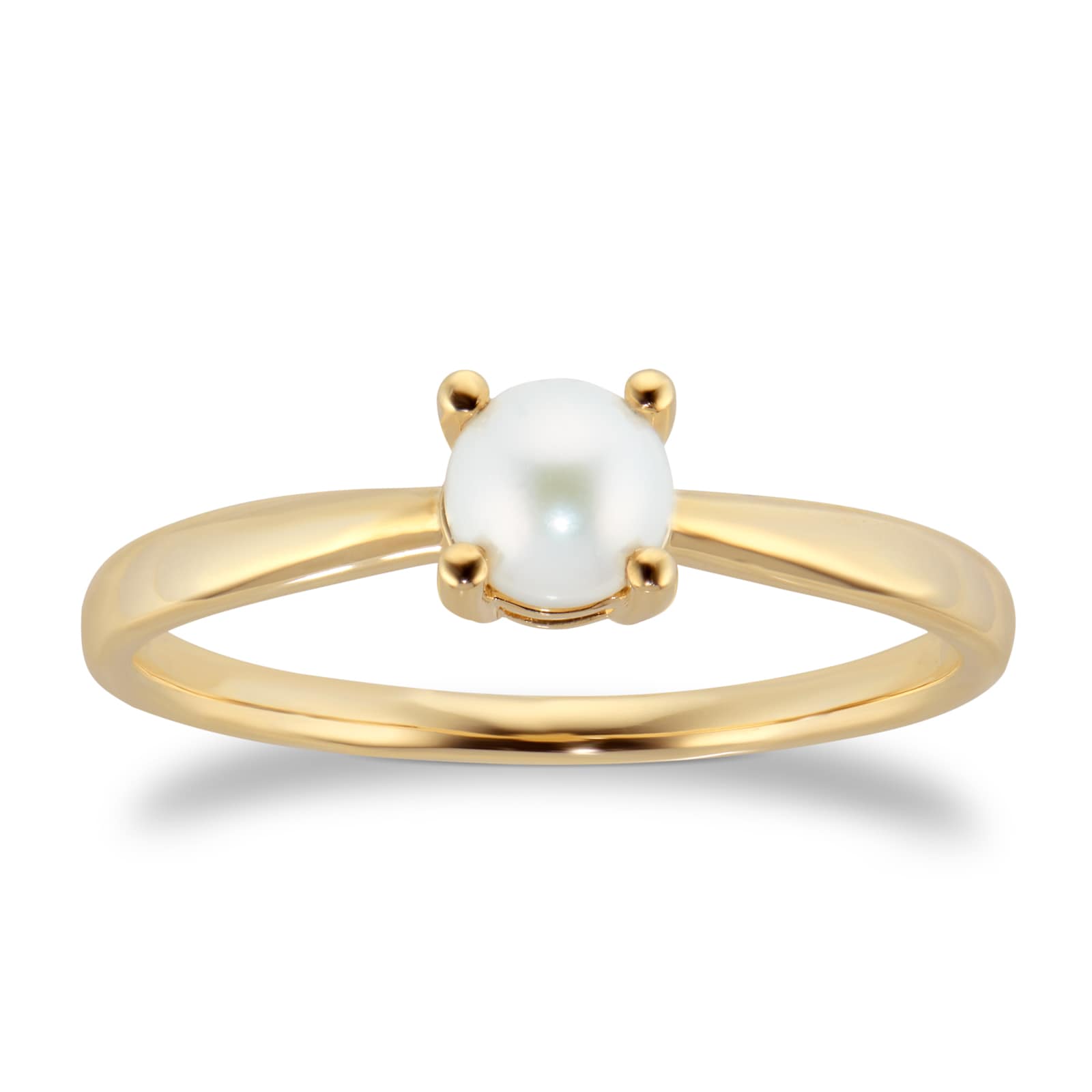 By Request 9ct Yellow Gold 4 Claw Fresh Water Pearl Ring - Ring Size D.5 By Request 9ct Yellow Gold 4 Claw Fresh Water Pearl Ring - Ring Size D.5