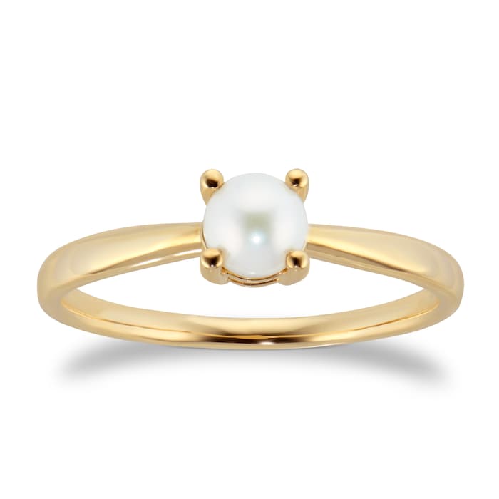 By Request 9ct Yellow Gold 4 Claw Fresh Water Pearl Ring