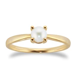 37894182 - 9ct Yellow Gold 4 Claw Fresh Water Pearl Ring