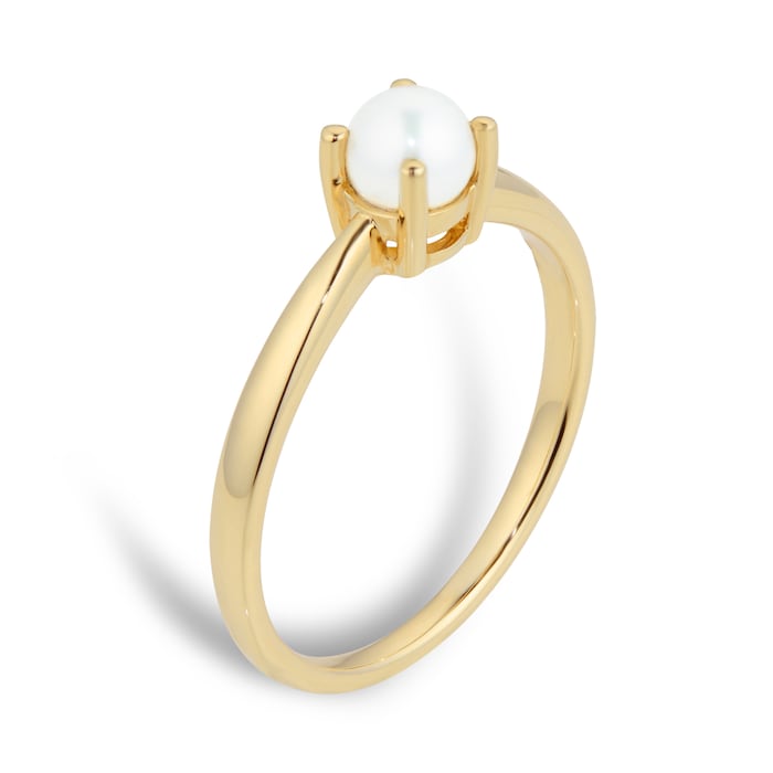 By Request 9ct Yellow Gold 4 Claw Fresh Water Pearl Ring