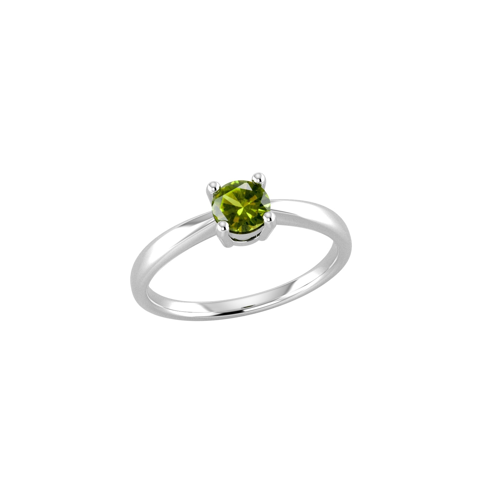 By Request 9ct White Gold 4 Claw Perdiot Ring - Ring Size U.5