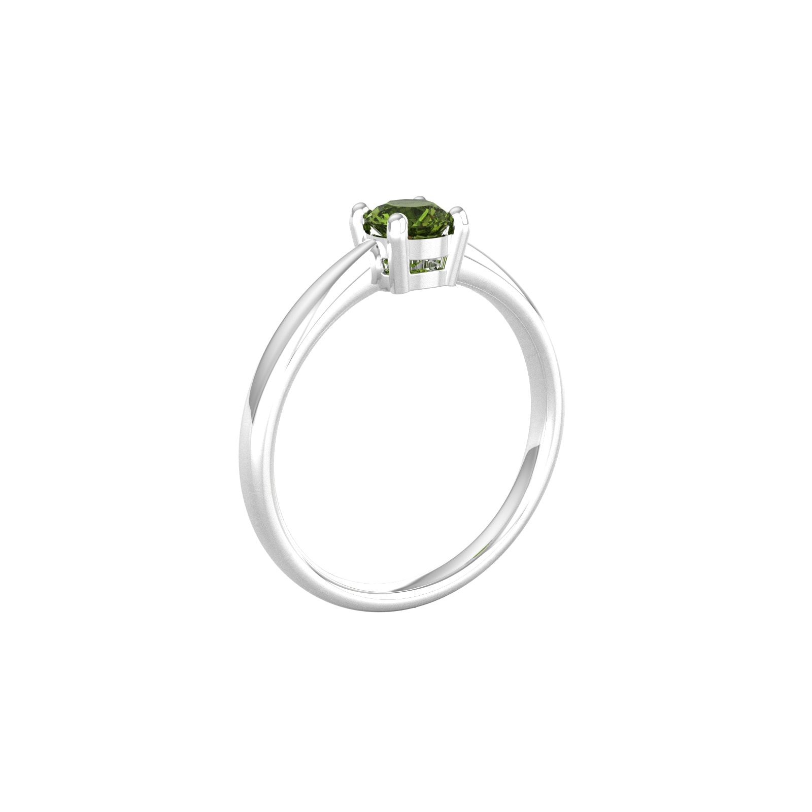 By Request 9ct White Gold 4 Claw Perdiot Ring - Ring Size U.5