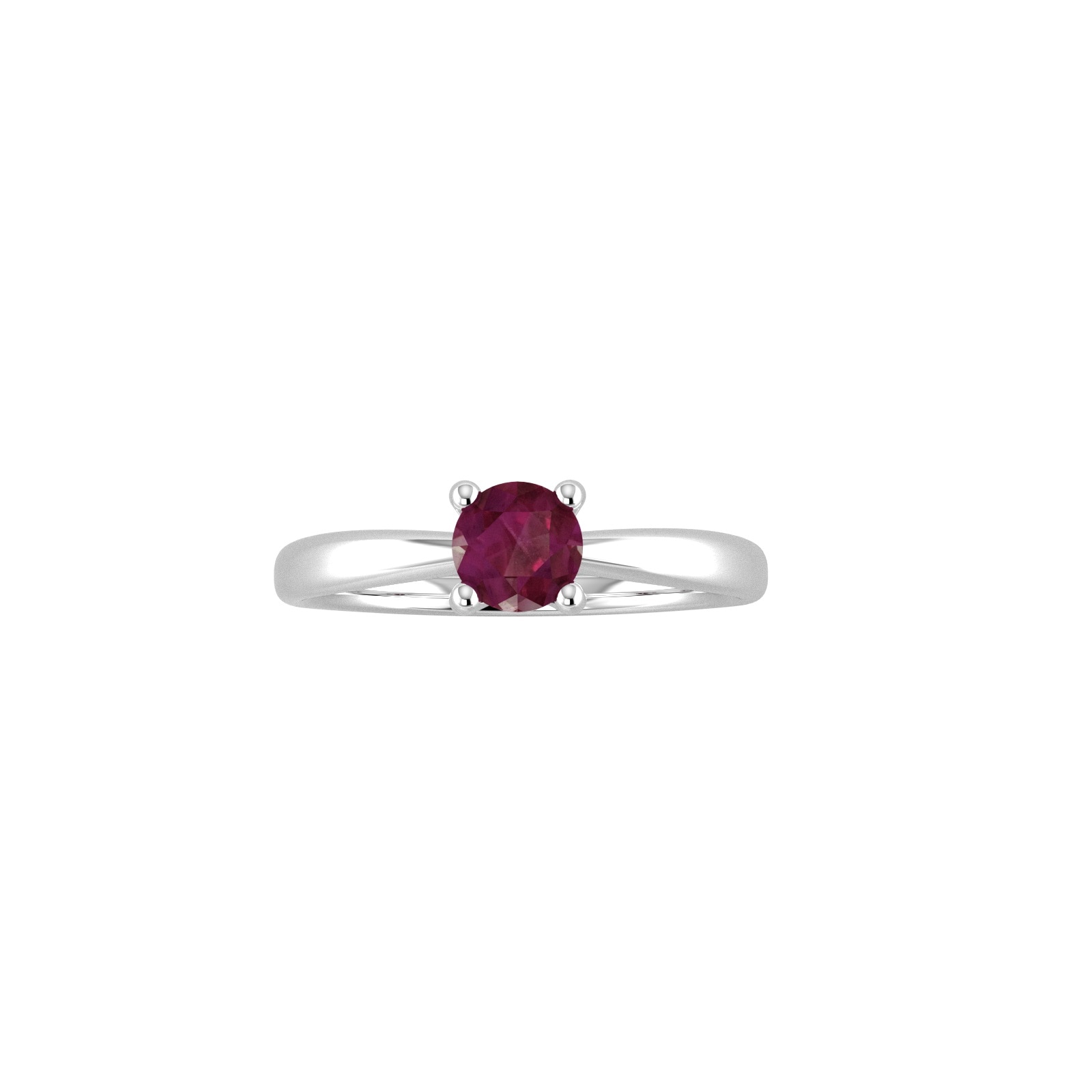 9ct White Gold 4 Claw Ruby Ring