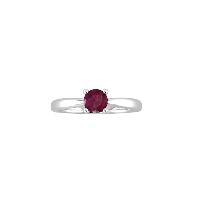 By Request 9ct White Gold 4 Claw Ruby Ring