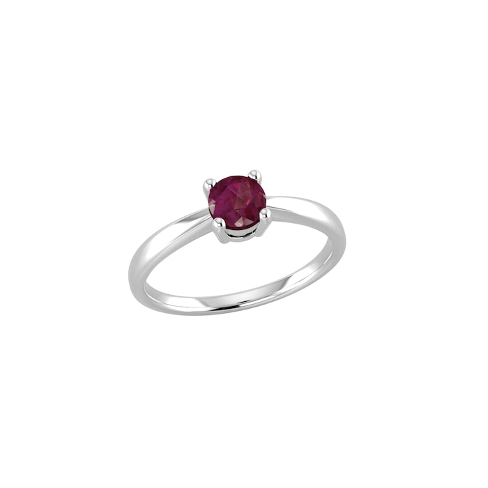 By Request 9ct White Gold 4 Claw Ruby Ring