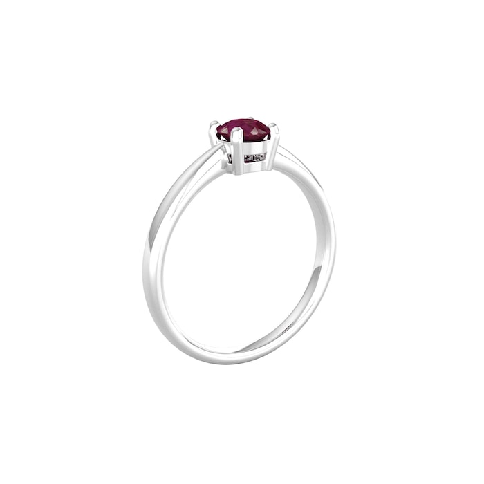 By Request 9ct White Gold 4 Claw Ruby Ring