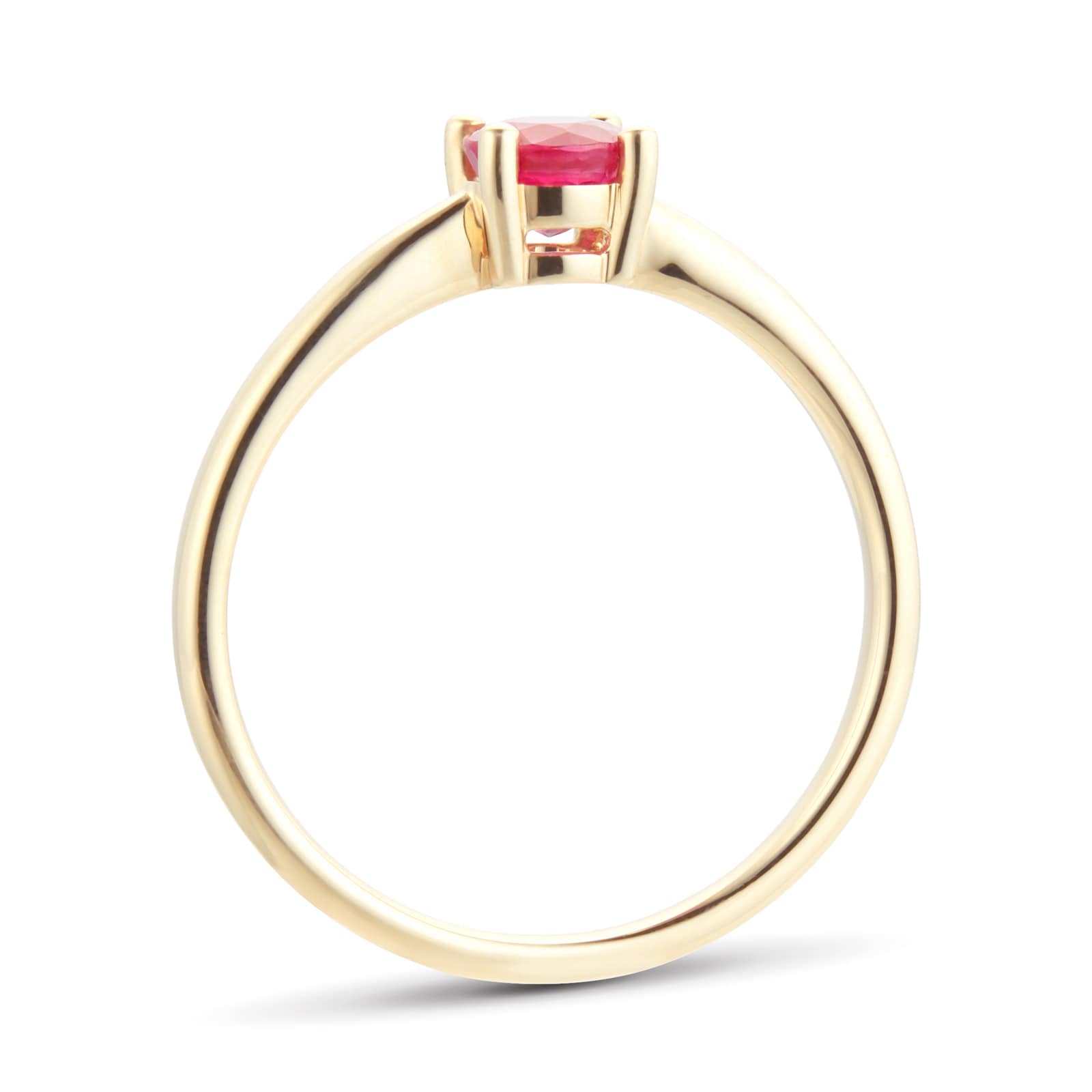 By Request 9ct Yellow Gold 4 Claw Ruby Ring - Ring Size F