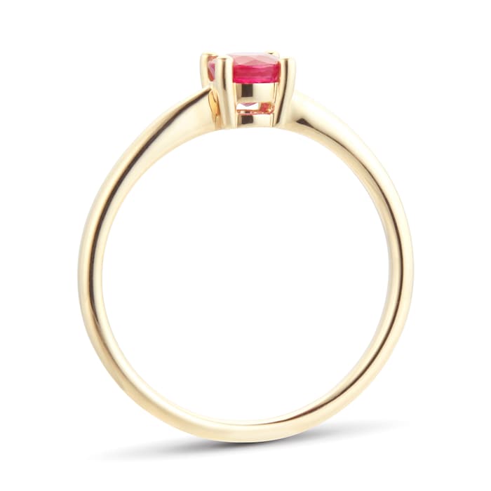 By Request 9ct Yellow Gold 4 Claw Ruby Ring