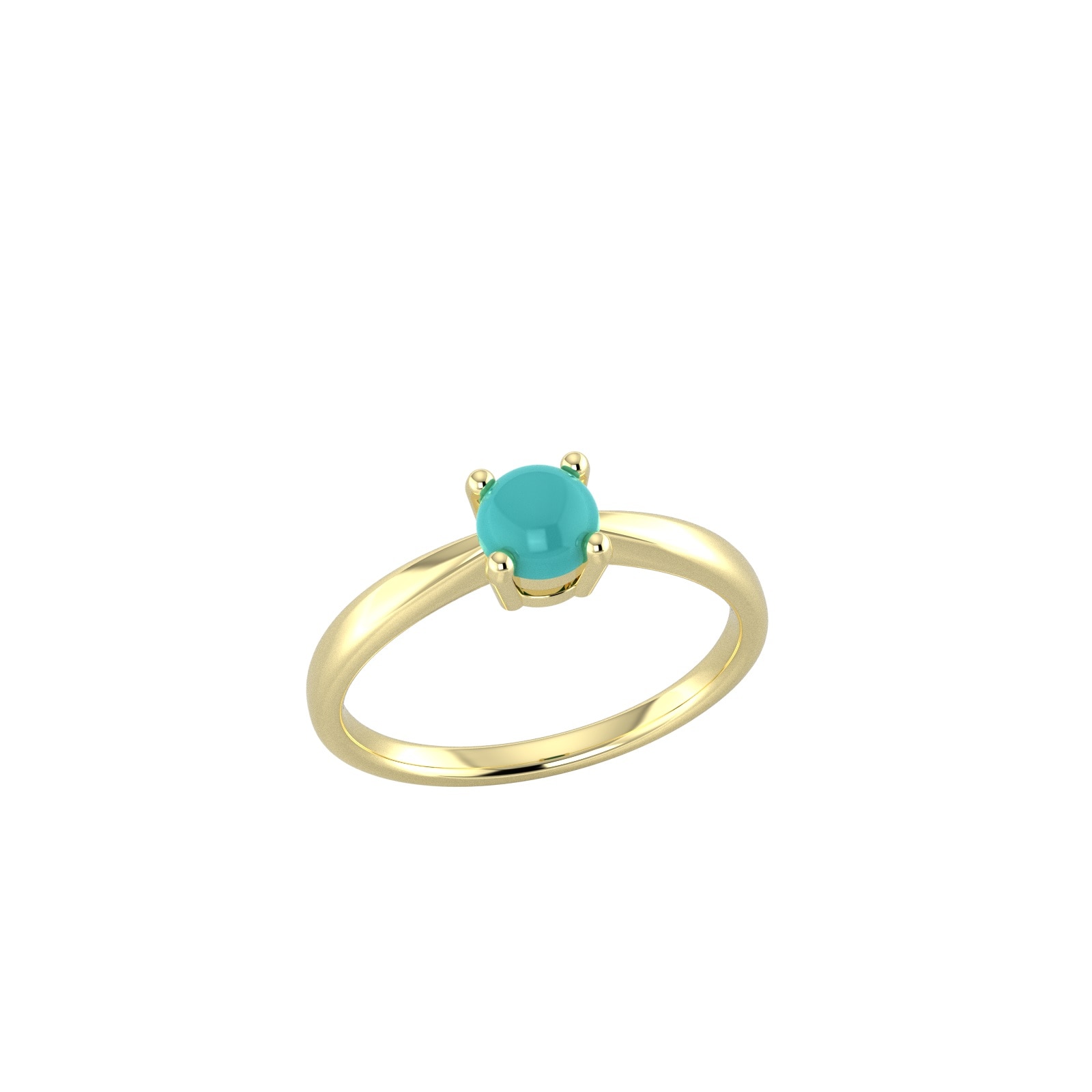 By Request 9ct Yellow Gold 4 Claw Turquoise Ring - Ring Size B By Request 9ct Yellow Gold 4 Claw Turquoise Ring - Ring Size B