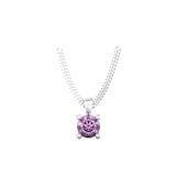 By Request 9ct White Gold 4 Claw Amethyst Pendant & Chain