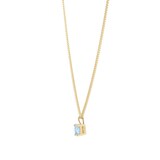 By Request 9ct Yellow Gold 4 Claw Aquamarine Pendant & Chain