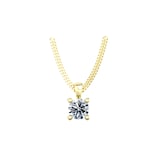 By Request 9ct Yellow Gold 4 Claw Round Brilliant Cut 0.15ct Diamond Pendant & Chain