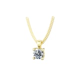 By Request 9ct Yellow Gold 4 Claw Round Brilliant Cut 0.15ct Diamond Pendant & Chain