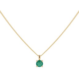 37894200 - 9ct Yellow Gold 4 Claw Emerald Pendant 
Chain