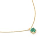 By Request 9ct Yellow Gold 4 Claw Emerald Pendant & Chain