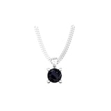 By Request 9ct White Gold 4 Claw Sapphire Pendant & Chain