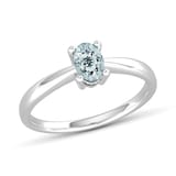 By Request 9ct White Gold 4 Claw Oval Aquamarine Ring