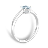 By Request 9ct White Gold 4 Claw Oval Aquamarine Ring