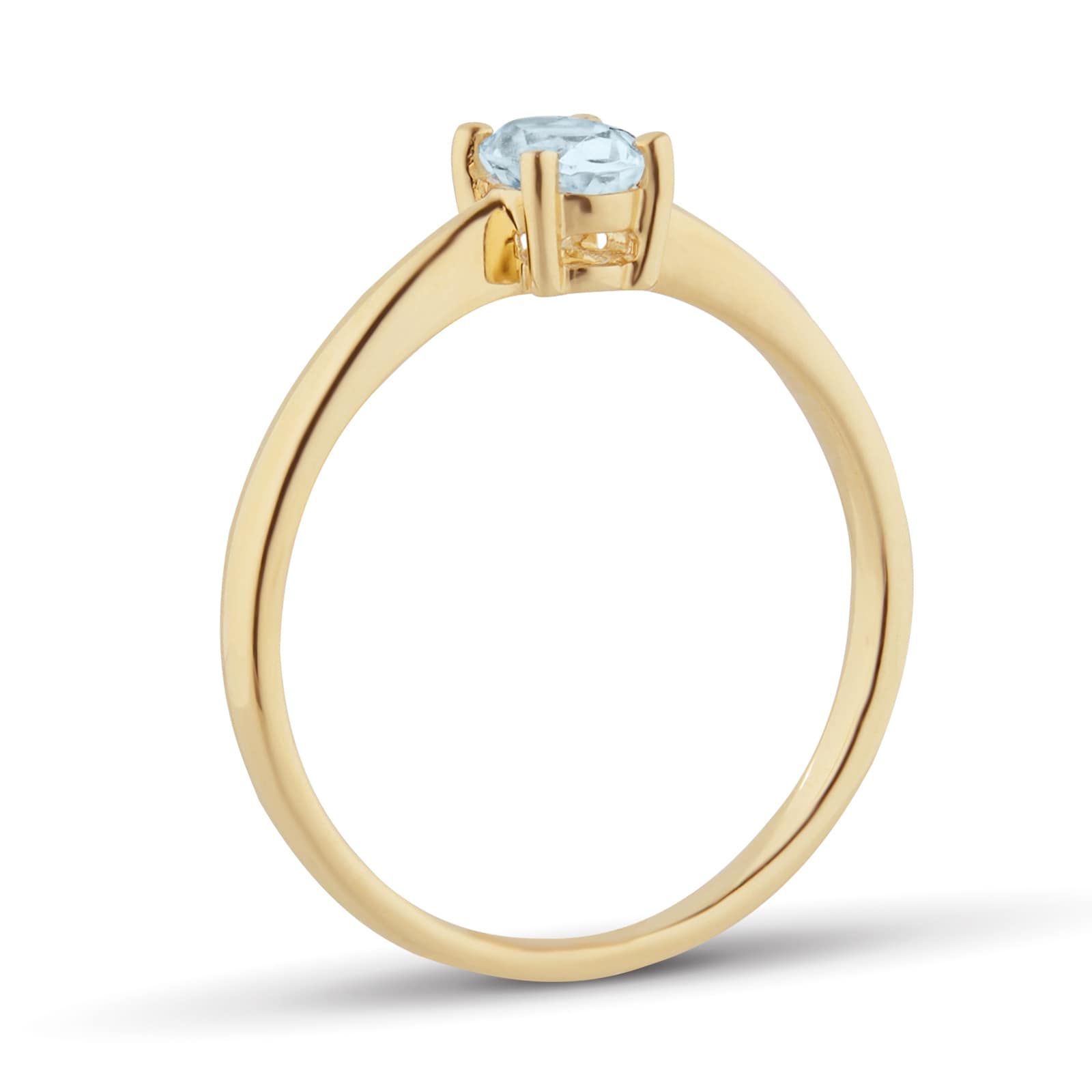 By Request 9ct Yellow Gold 4 Claw Oval Aquamarine Ring