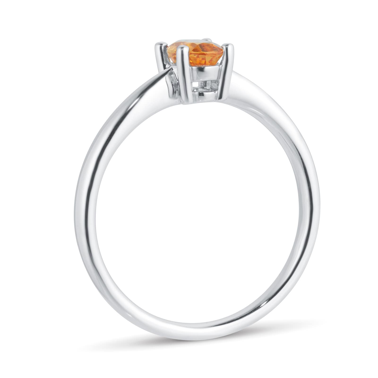 By Request 9ct White Gold 4 Claw Oval Citrine Ring - Ring Size C.5 By Request 9ct White Gold 4 Claw Oval Citrine Ring - Ring Size C.5