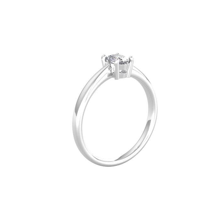 By Request 9ct White Gold 4 Claw Oval 0.40ct Diamond Ring - Ring Size R.5