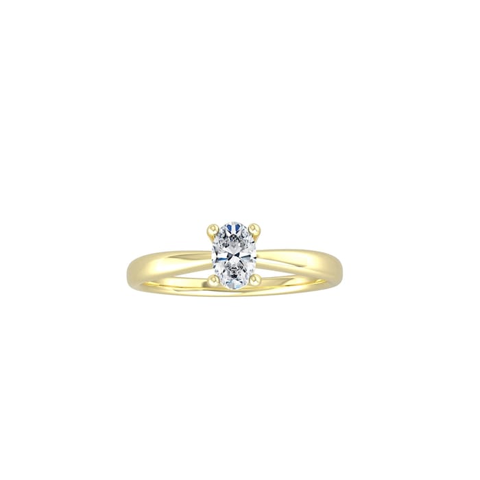 By Request 9ct Yellow Gold 4 Claw Oval 0.40ct Diamond Ring - Ring Size J.5