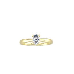 37894220 - 9ct Yellow Gold 4 Claw Oval 0.40ct Diamond Ring