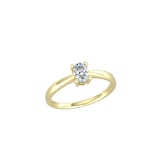 By Request 9ct Yellow Gold 4 Claw Oval 0.40ct Diamond Ring