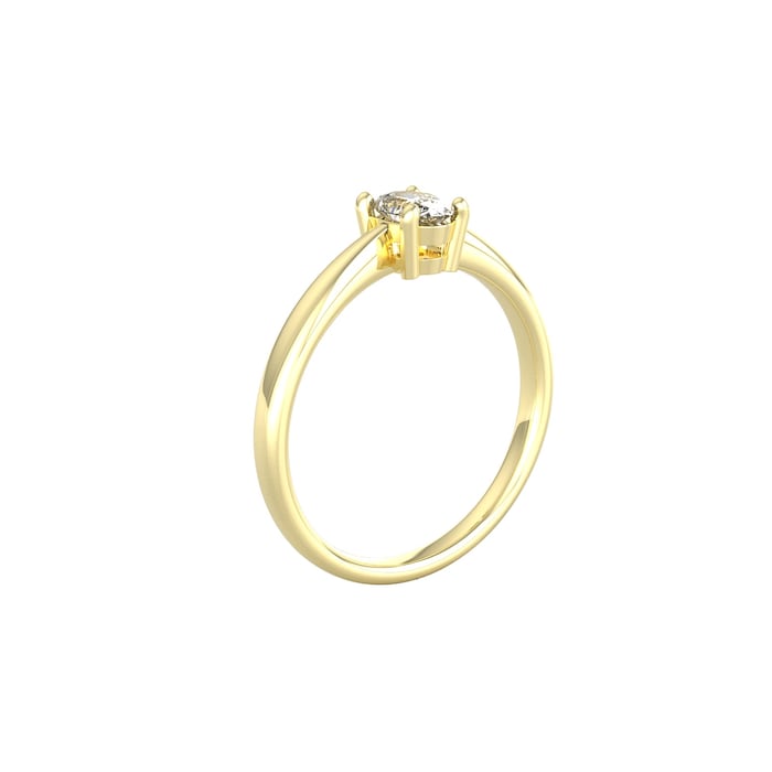 By Request 9ct Yellow Gold 4 Claw Oval 0.40ct Diamond Ring - Ring Size J.5