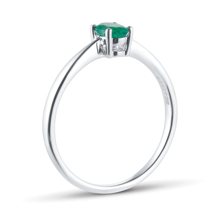 By Request 9ct White Gold 4 Claw Oval Emerald Ring