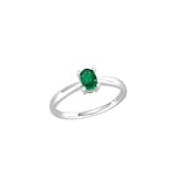 By Request 9ct White Gold 4 Claw Oval Emerald Ring