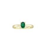 By Request 9ct Yellow Gold 4 Claw Oval Emerald Ring - Ring Size N.5