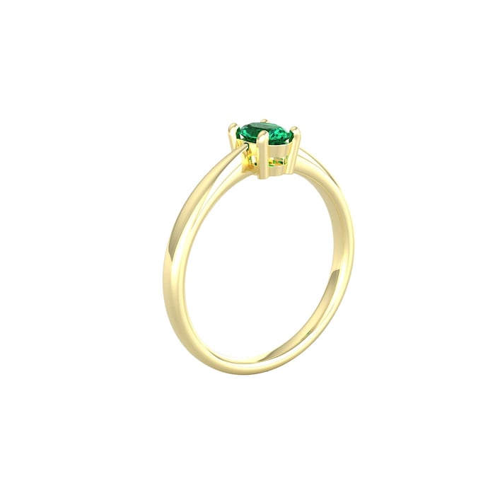 By Request 9ct Yellow Gold 4 Claw Oval Emerald Ring