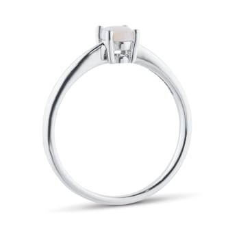 By Request 9ct White Gold 4 Claw Oval Opal Ring
