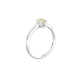 By Request 9ct White Gold 4 Claw Oval Opal Ring - Ring Size J