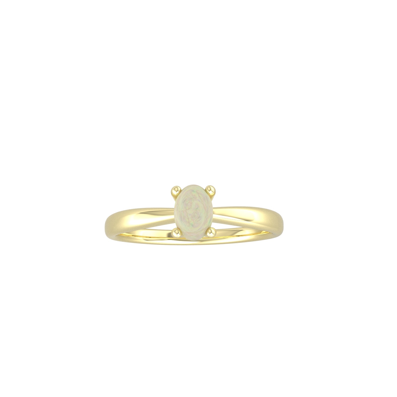 9ct Yellow Gold 4 Claw Oval Opal Ring